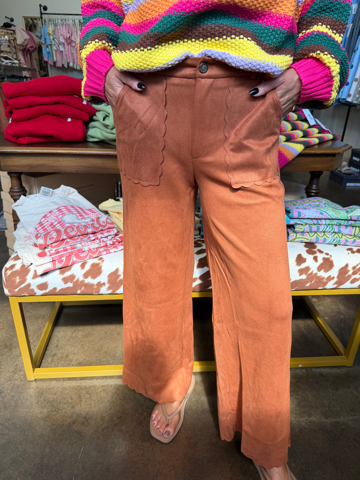 Fall scalloped pants