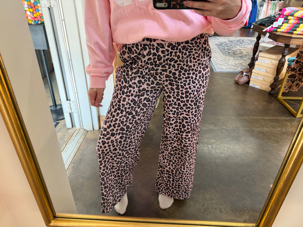 Pink Leopard Track Pant