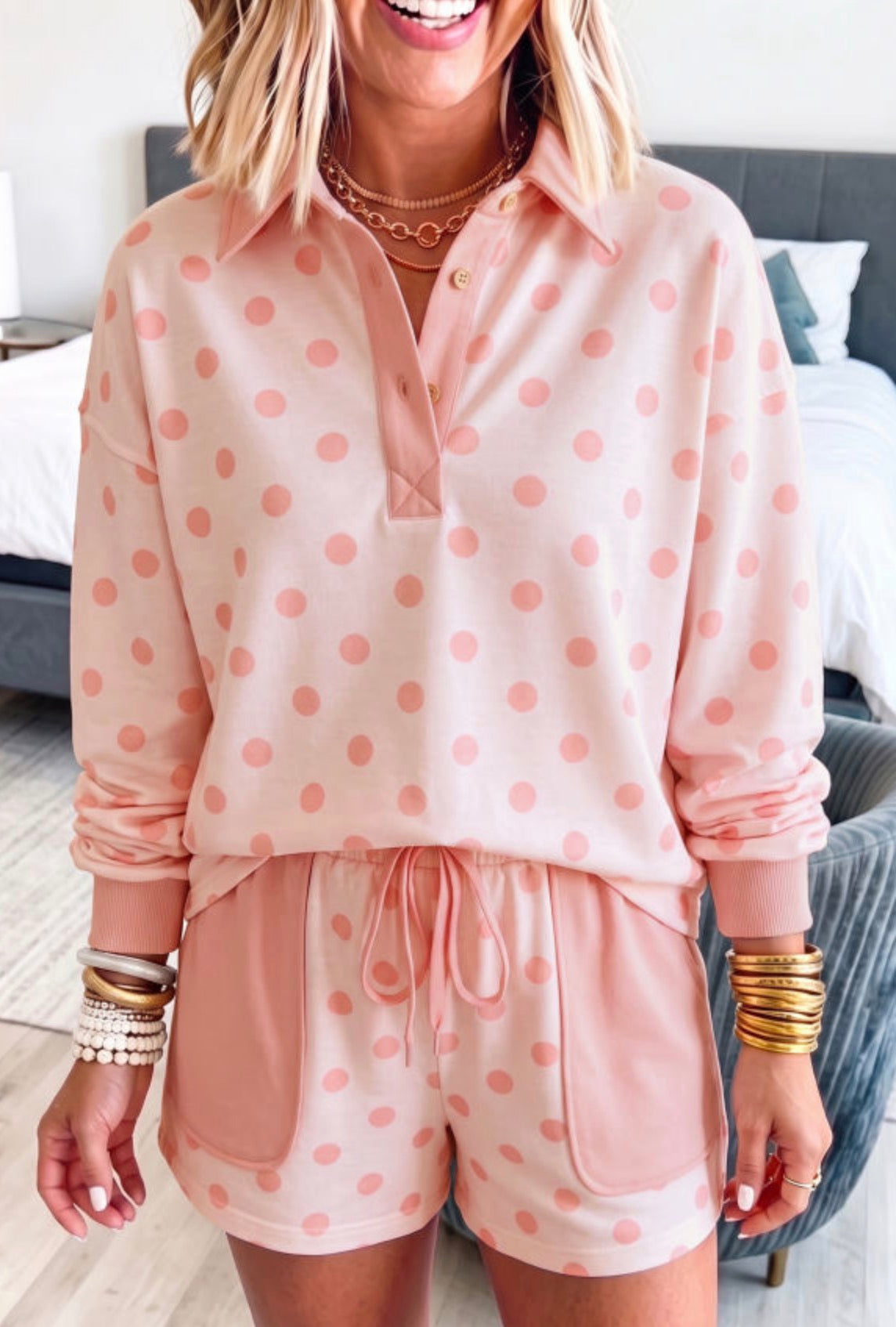 Prissy Polka Dot short Set