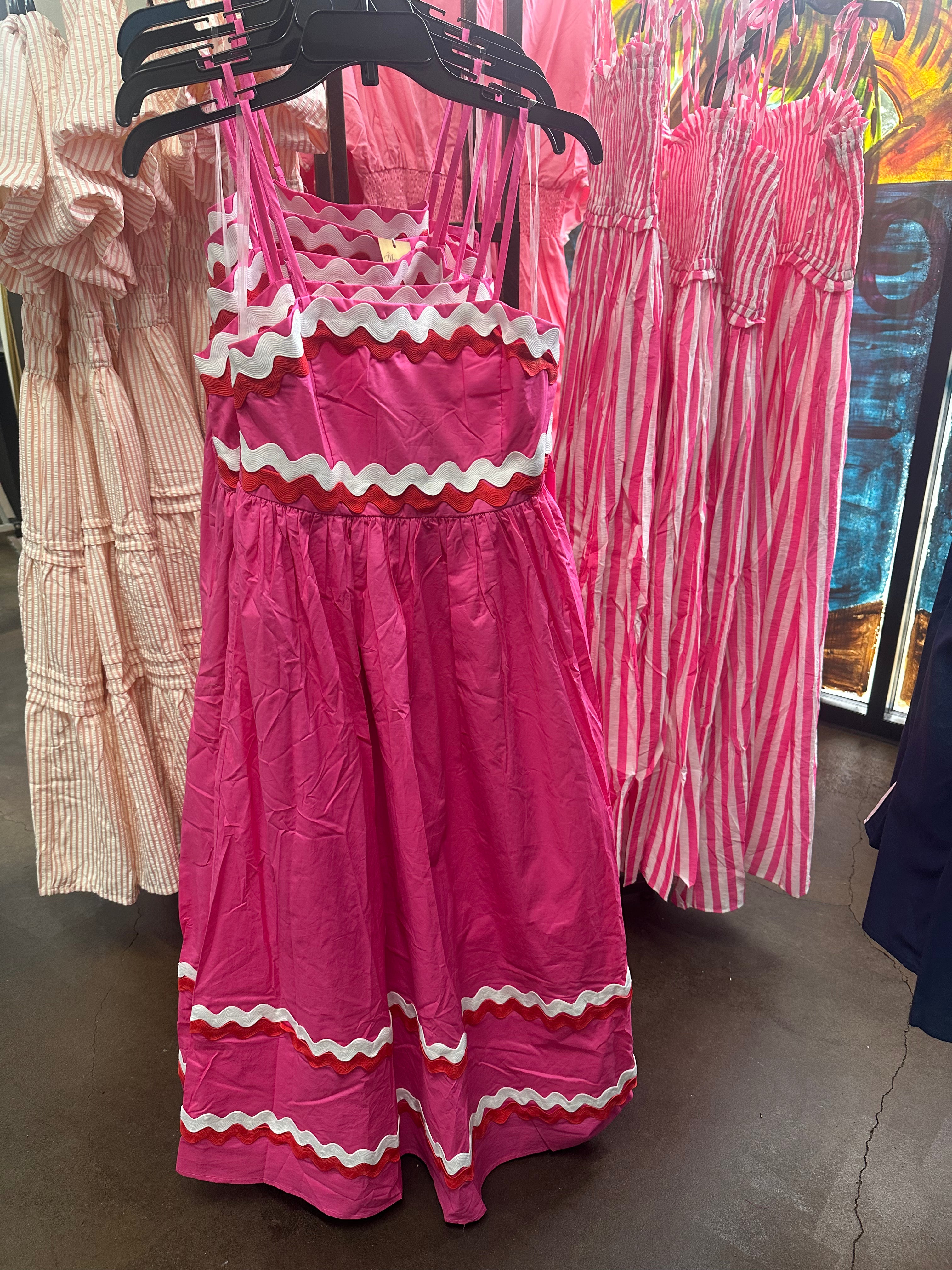 Flamingo Fizz Midi Dress