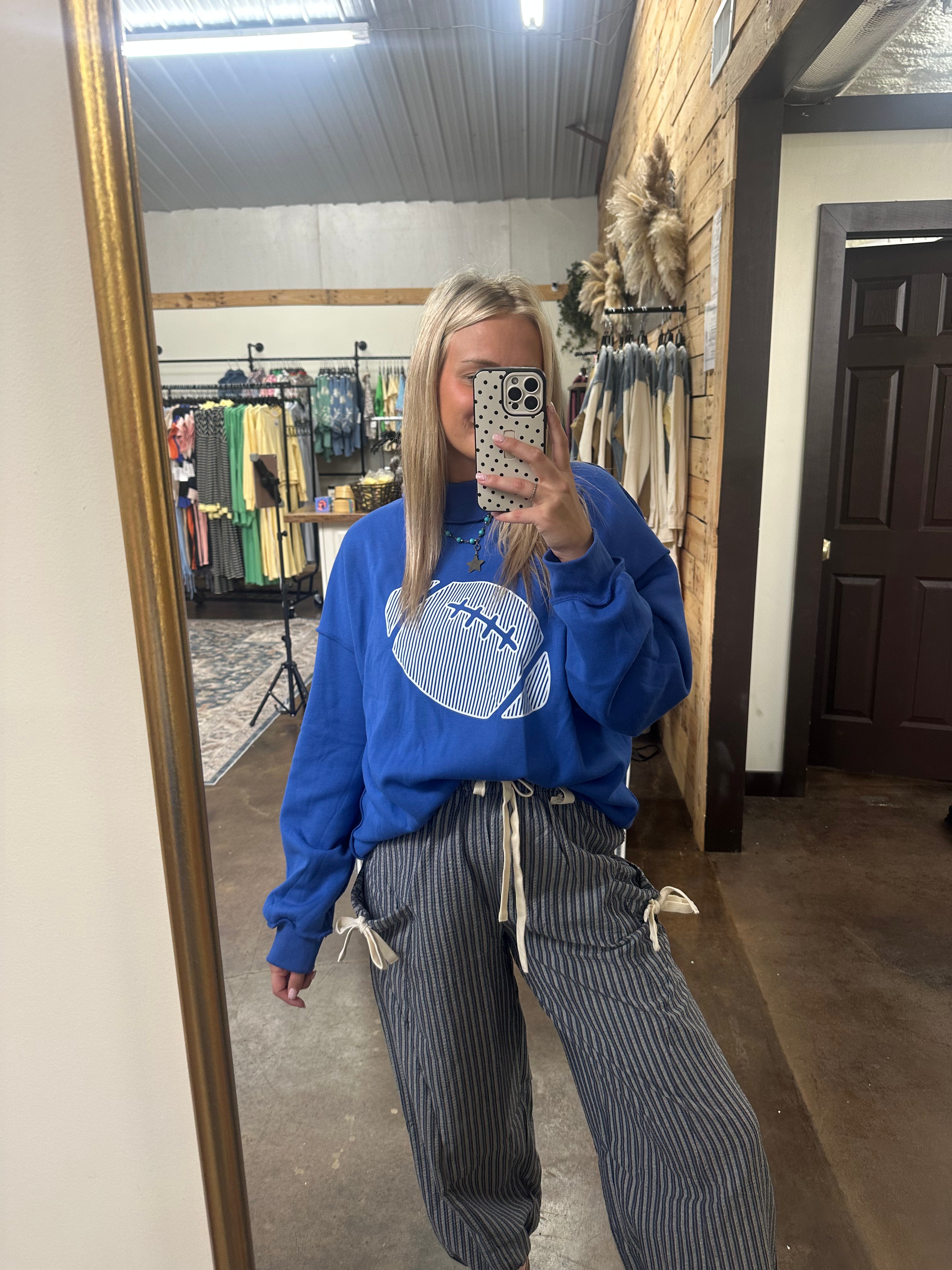 Blue Team Football Mockneck