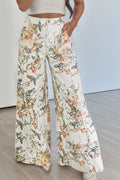 Vintage Style Floral High Waist Pant